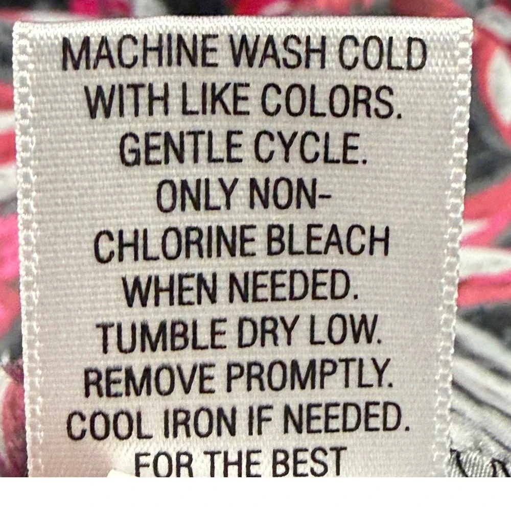 Croft & Barrow Top Shirt Womans 3X Red Black Floral Button Up 3/4 Sleeve Blouse - Picture 6 of 9